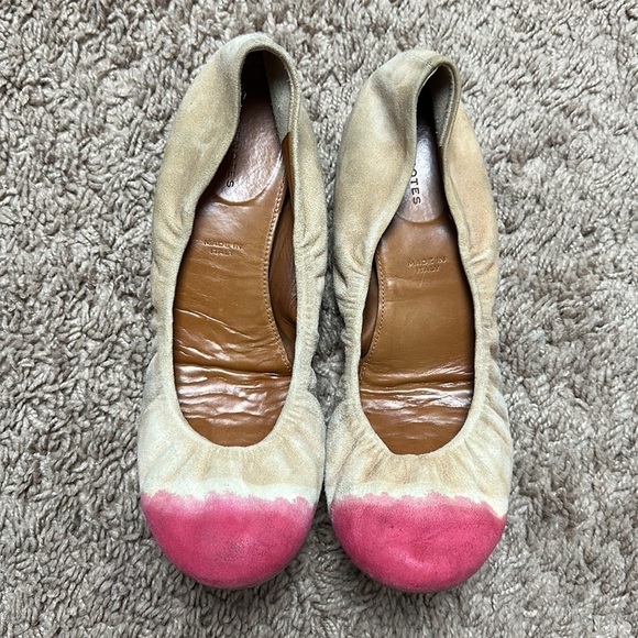 Anthropologie Leifnotes Suede Pink and Tan Ballet Flats - Picture 2 of 9